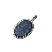Lapis Lazuli Ultramarine Blue Natural Gemstone Sterling Silver Pendant