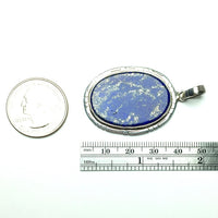 Lapis Lazuli Ultramarine Blue Natural Gemstone Sterling Silver Pendant