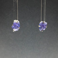 Tanzanite Violet Purple Raw Crystal Sterling Silver Stud Earrings