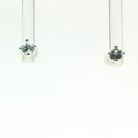 Aquamarine Ice Blue Gem Faceted Natural Gemstone Sterling Silver Stud Earrings