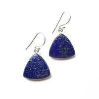 Lapis Lazuli Ultramarine Blue Natural Gemstone Sterling Silver Dangle Earrings