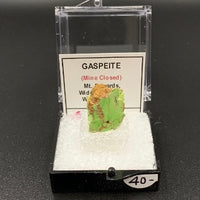 Gaspeite #8 Rare Thumbnail Specimen (Mt. Edwards Mine, Western Australia)