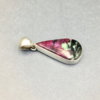 Ruby and Zoisite Natural Cabochon Cut Gemstone Sterling Silver Pendant