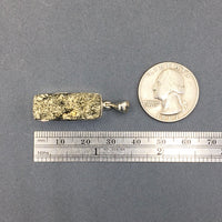 Pyrite Fool's Gold Raw Crystals Rough Cut Gemstone Sterling Silver Pendant