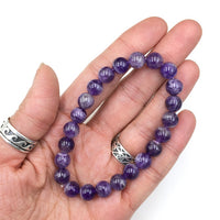 Amethyst Gemstone Bead Stretch Elastic Stone Bracelet