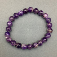 Amethyst Gemstone Bead Stretch Elastic Stone Bracelet