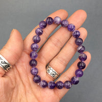 Amethyst Gemstone Bead Stretch Elastic Stone Bracelet