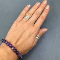 Amethyst Gemstone Bead Stretch Elastic Stone Bracelet