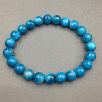 Blue Apatite Gemstone Bead Stretch Elastic Stone Bracelet