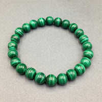 Malachite Gemstone Bead Stretch Elastic Stone Bracelet