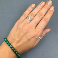 Malachite Gemstone Bead Stretch Elastic Stone Bracelet