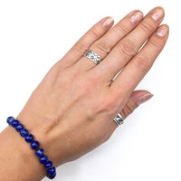 Lapis Lazuli Gemstone Bead Stretch Elastic Stone Bracelet