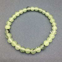 Prehnite Gemstone Bead Stretch Elastic Stone Bracelet