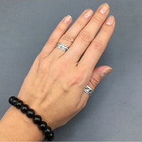 Rainbow Obsidian Gemstone Bead Stretch Elastic Stone Bracelet