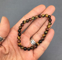 Tiger Eye Mixed Gemstone Bead Stretch Elastic Stone Bracelet
