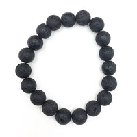 Lava Rock Basalt Gemstone Bead Stretch Elastic Stone Bracelet