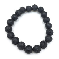 Lava Rock Basalt Gemstone Bead Stretch Elastic Stone Bracelet