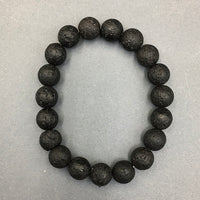 Lava Rock Basalt Gemstone Bead Stretch Elastic Stone Bracelet