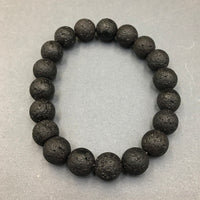 Lava Rock Basalt Gemstone Bead Stretch Elastic Stone Bracelet