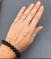 Lava Rock Basalt Gemstone Bead Stretch Elastic Stone Bracelet