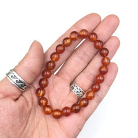 Carnelian Gemstone Bead Stretch Elastic Stone Bracelet