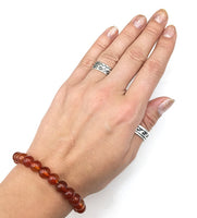 Carnelian Gemstone Bead Stretch Elastic Stone Bracelet