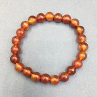Carnelian Gemstone Bead Stretch Elastic Stone Bracelet