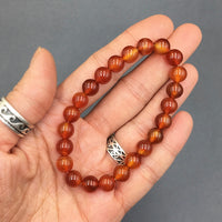 Carnelian Gemstone Bead Stretch Elastic Stone Bracelet