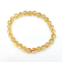 Citrine Gemstone Bead Stretch Elastic Stone Bracelet