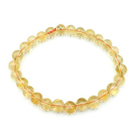 Citrine Gemstone Bead Stretch Elastic Stone Bracelet