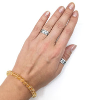 Citrine Gemstone Bead Stretch Elastic Stone Bracelet