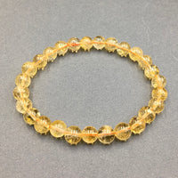 Citrine Gemstone Bead Stretch Elastic Stone Bracelet
