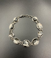 White Buffalo Sterling Silver Link Style Bracelet