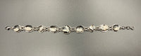 White Buffalo Sterling Silver Link Style Bracelet