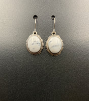 White Buffalo #1 Sterling Silver Dangle Earrings
