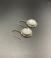 White Buffalo #1 Sterling Silver Dangle Earrings