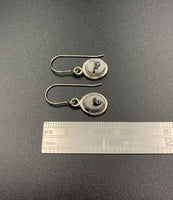 White Buffalo #5 Sterling Silver Dangle Earrings