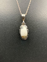 White Buffalo #13 Sterling Silver Pendant & 18" Chain