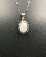 White Buffalo #14 Sterling Silver Pendant & 18" Chain