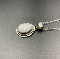 White Buffalo #14 Sterling Silver Pendant & 18" Chain