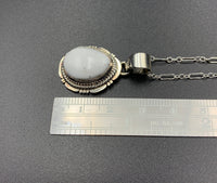 White Buffalo #14 Sterling Silver Pendant & 18" Chain