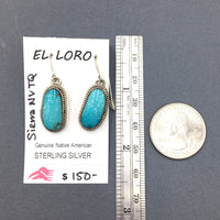 Sierra Nevada Turquoise #1 Natural Sterling Silver Dangle Earrings