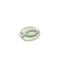 Ichthys Christian Jesus Fish Pocket Charm Lead-free Pewter Stone