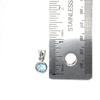 Blue Topaz Faceted Sterling Silver Pendant