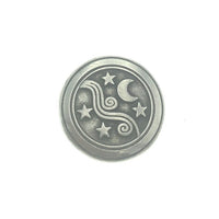 Moon and Stars Pocket Charm Lead-free Pewter Stone