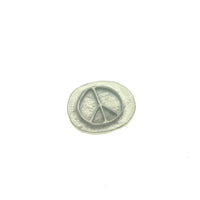 Peace Sign Pocket Charm Lead-free Pewter Stone