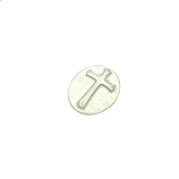 Latin Cross Pocket Charm Lead-free Pewter Stone