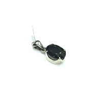Moldavite Tektite Impact Space Glass Faceted Oval Sterling Silver Pendant