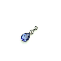 Tanzanite Violet Gem Faceted Teardrop Natural Gemstone Sterling Silver Pendant