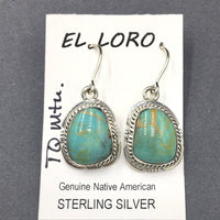 Turquoise Mountain #1 Natural Sterling Silver Dangle Earrings